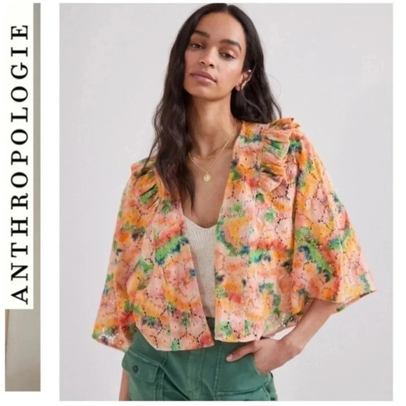 Moving Sale! 🔥💘 NWOT Anthropologie Cropped Floral Lace Shrug - Picture 1 of 10